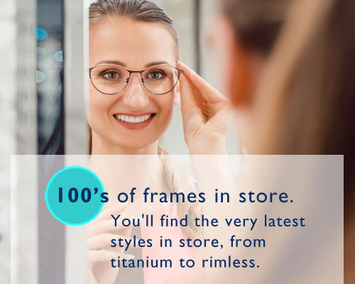 100's of spectacle frames to choose from